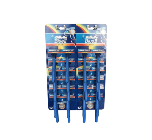 Gillette razor blue II plus on card 48 pcs